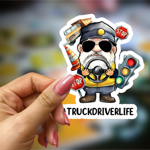 Decals, Stickers, HTV  - Truck Driver Gnome -  DS100202 - Cutey K Blanks