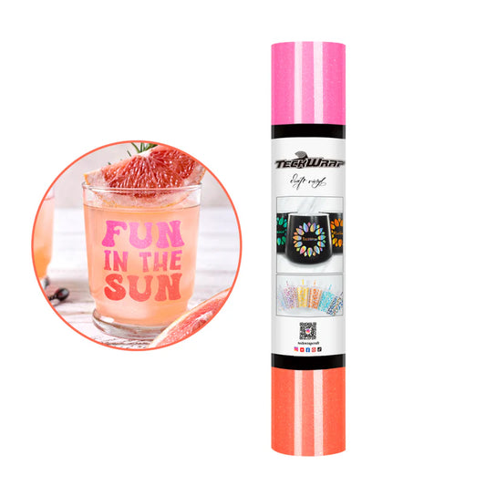 Shimmer Cold Color Change Adhesive Vinyl: Neon Pink to Tomato
