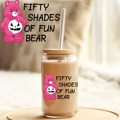 Ready to Use: UV DTF Decal Sticker: Fifty Shades of Fun Bear UVDTF100247