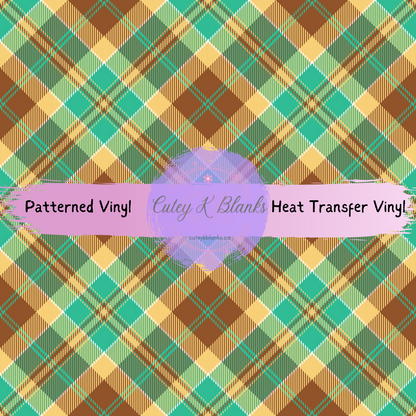 Patterned Printed Vinyl and Heat Transfer (HTV) Sheets - Tartan - PV100110 - Cutey K Blanks