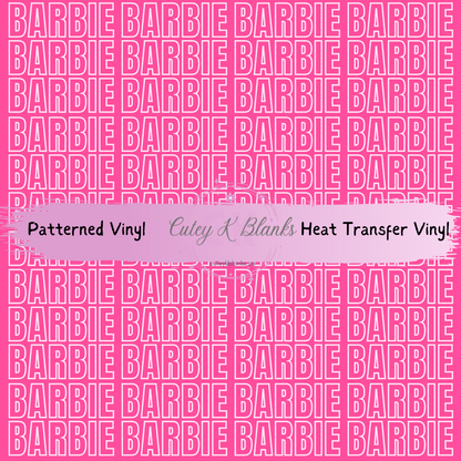 Patterned Printed Vinyl and Heat Transfer (HTV) Sheets - Barbie Collection -  PV100194