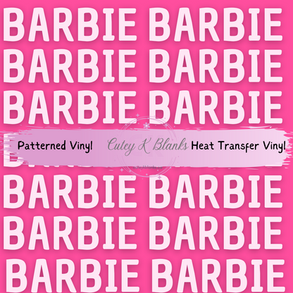 Patterned Printed Vinyl and Heat Transfer (HTV) Sheets - Barbie Collection -  PV100206