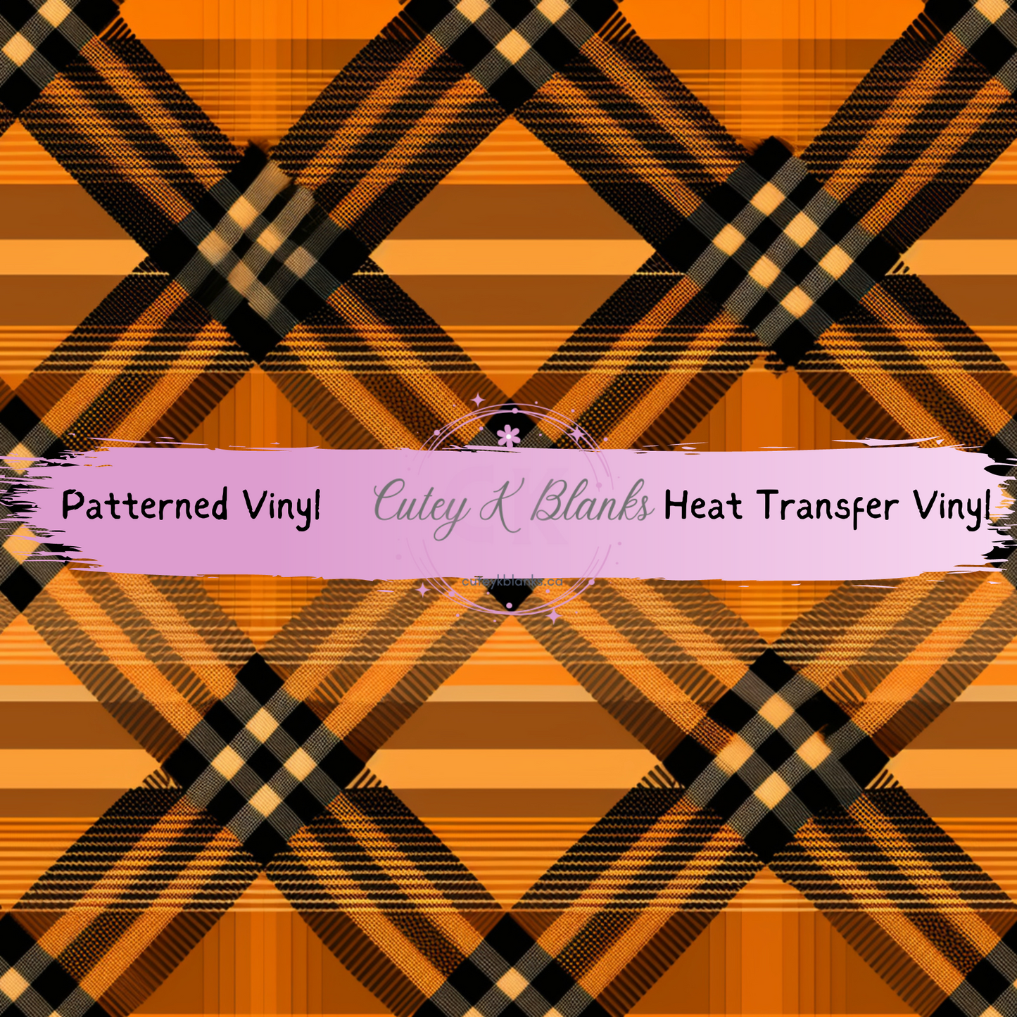 Patterned Printed Vinyl and Heat Transfer (HTV) Sheets - Halloween Plaid -  PV100221