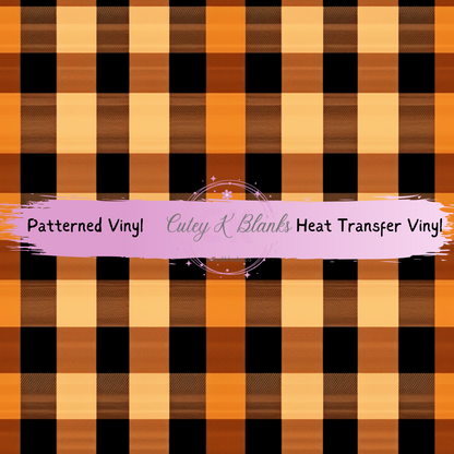 Patterned Printed Vinyl and Heat Transfer (HTV) Sheets - Halloween Plaid -  PV100222