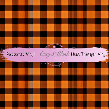 Patterned Printed Vinyl and Heat Transfer (HTV) Sheets - Halloween Plaid -  PV100223