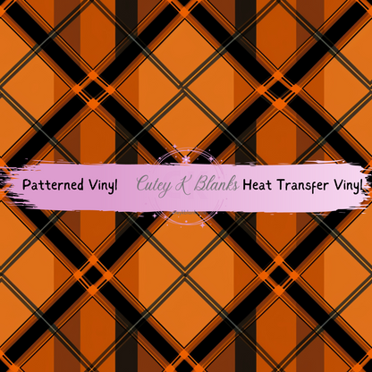 Patterned Printed Vinyl and Heat Transfer (HTV) Sheets - Halloween Plaid -  PV100224