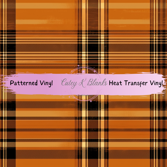 Patterned Printed Vinyl and Heat Transfer (HTV) Sheets - Halloween Plaid -  PV100227