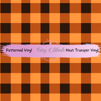 Patterned Printed Vinyl and Heat Transfer (HTV) Sheets - Halloween Plaid -  PV100228