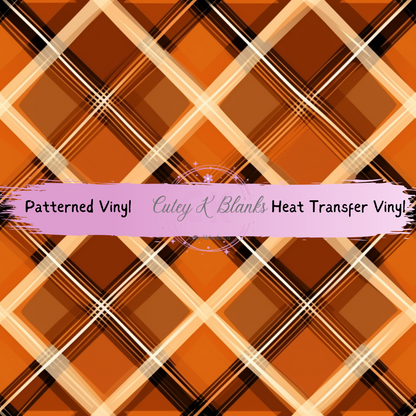 Patterned Printed Vinyl and Heat Transfer (HTV) Sheets - Halloween Plaid -  PV100229
