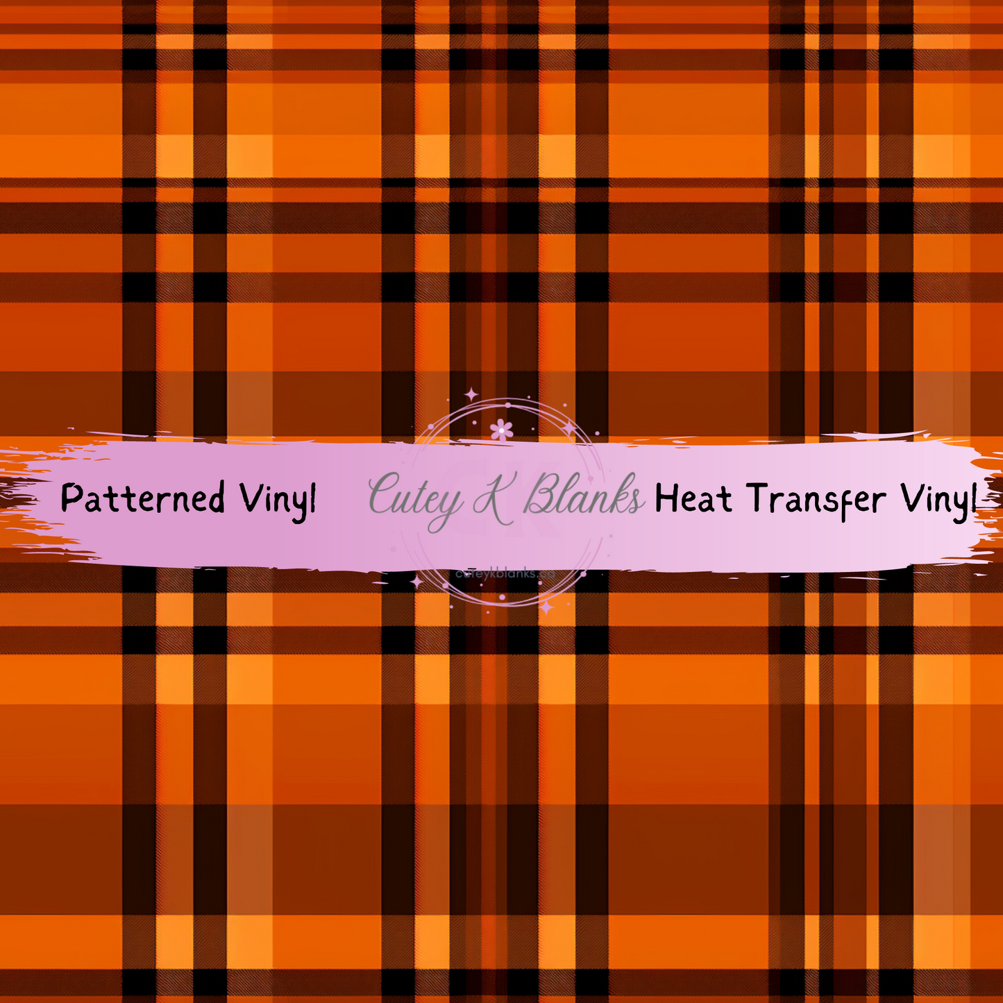 Patterned Printed Vinyl and Heat Transfer (HTV) Sheets - Halloween Plaid -  PV100230