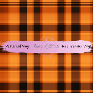 Patterned Printed Vinyl and Heat Transfer (HTV) Sheets - Halloween Plaid -  PV100233