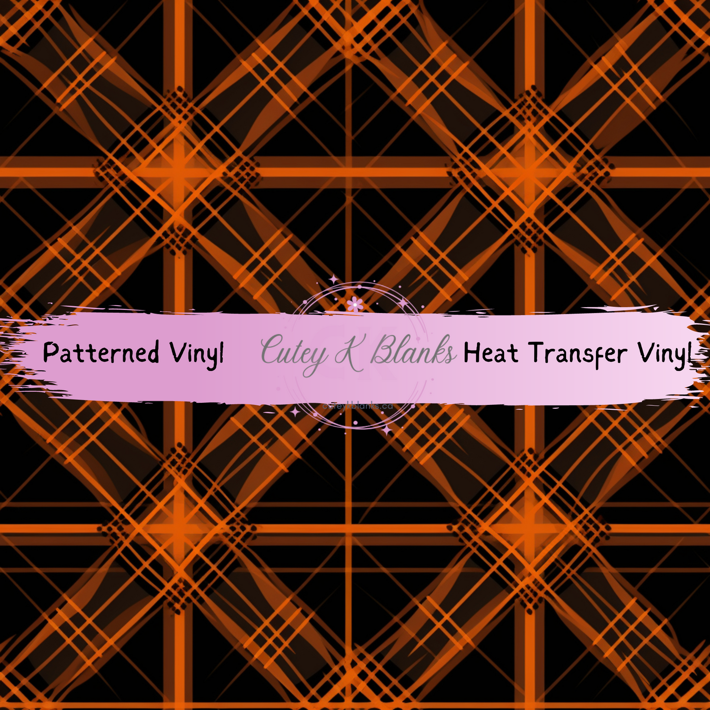 Patterned Printed Vinyl and Heat Transfer (HTV) Sheets - Halloween Plaid -  PV100236