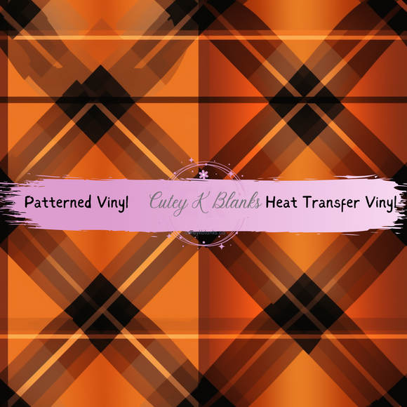 Patterned Printed Vinyl and Heat Transfer (HTV) Sheets - Halloween Plaid -  PV100239