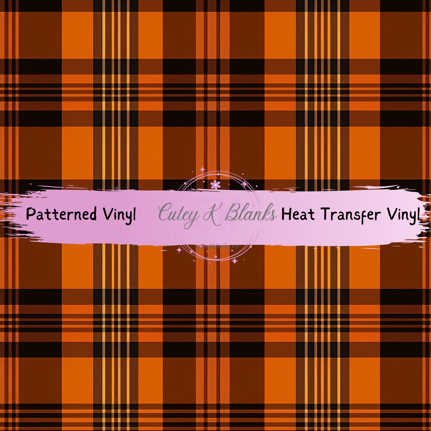 Patterned Printed Vinyl and Heat Transfer (HTV) Sheets - Halloween Plaid -  PV100241