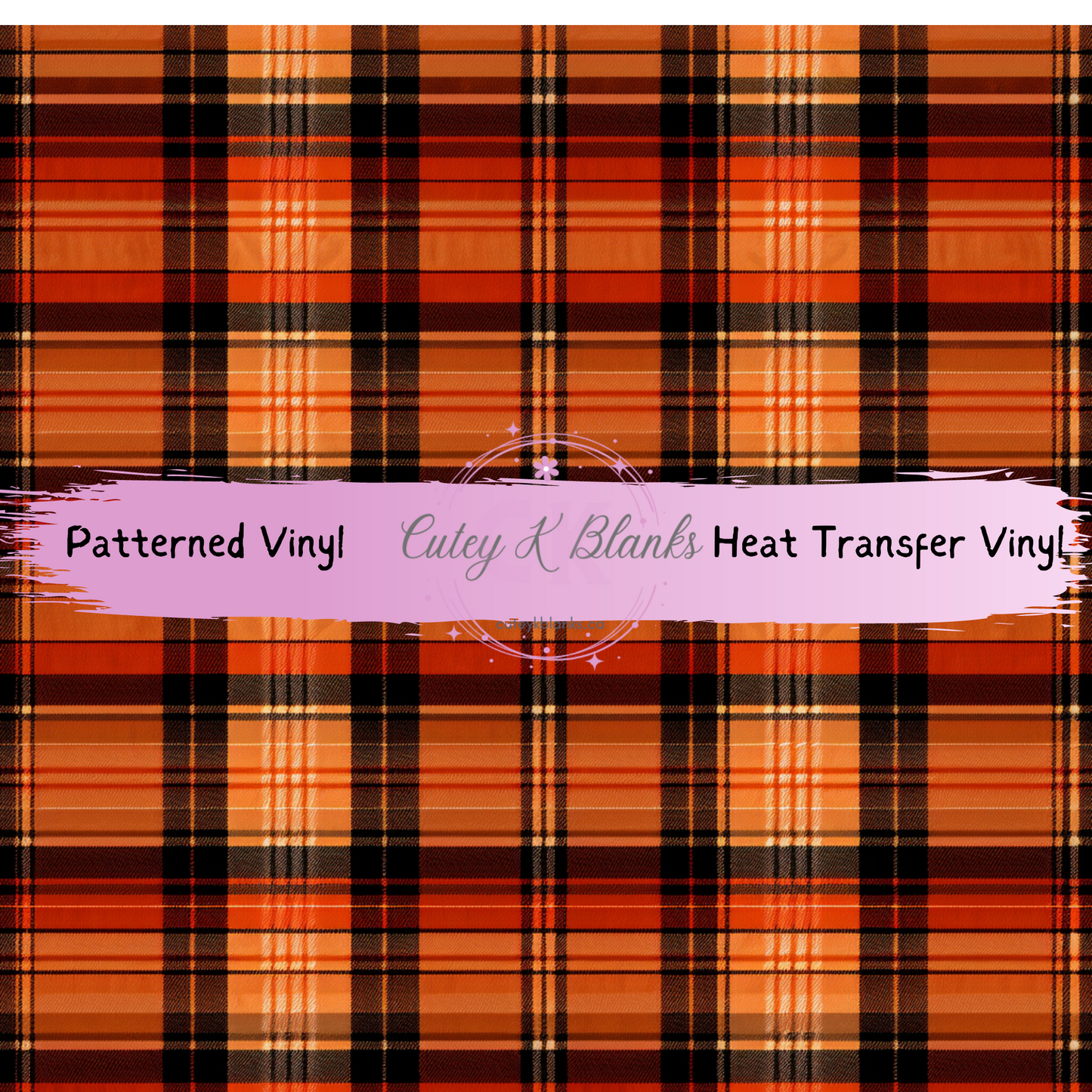 Patterned Printed Vinyl and Heat Transfer (HTV) Sheets - Halloween Plaid -  PV100242