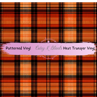 Patterned Printed Vinyl and Heat Transfer (HTV) Sheets - Halloween Plaid -  PV100242