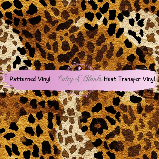 Patterned Printed Vinyl and Heat Transfer (HTV) Sheets - Glam Leopard - PV100129