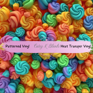 Patterned Printed Vinyl and Heat Transfer (HTV) Sheets - Candy - PV100130