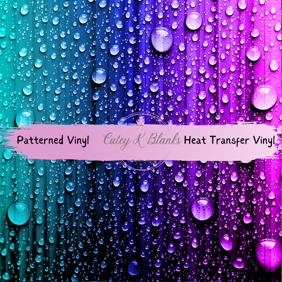 Patterned Printed Vinyl and Heat Transfer (HTV) Sheets - Rain Drops - PV100136
