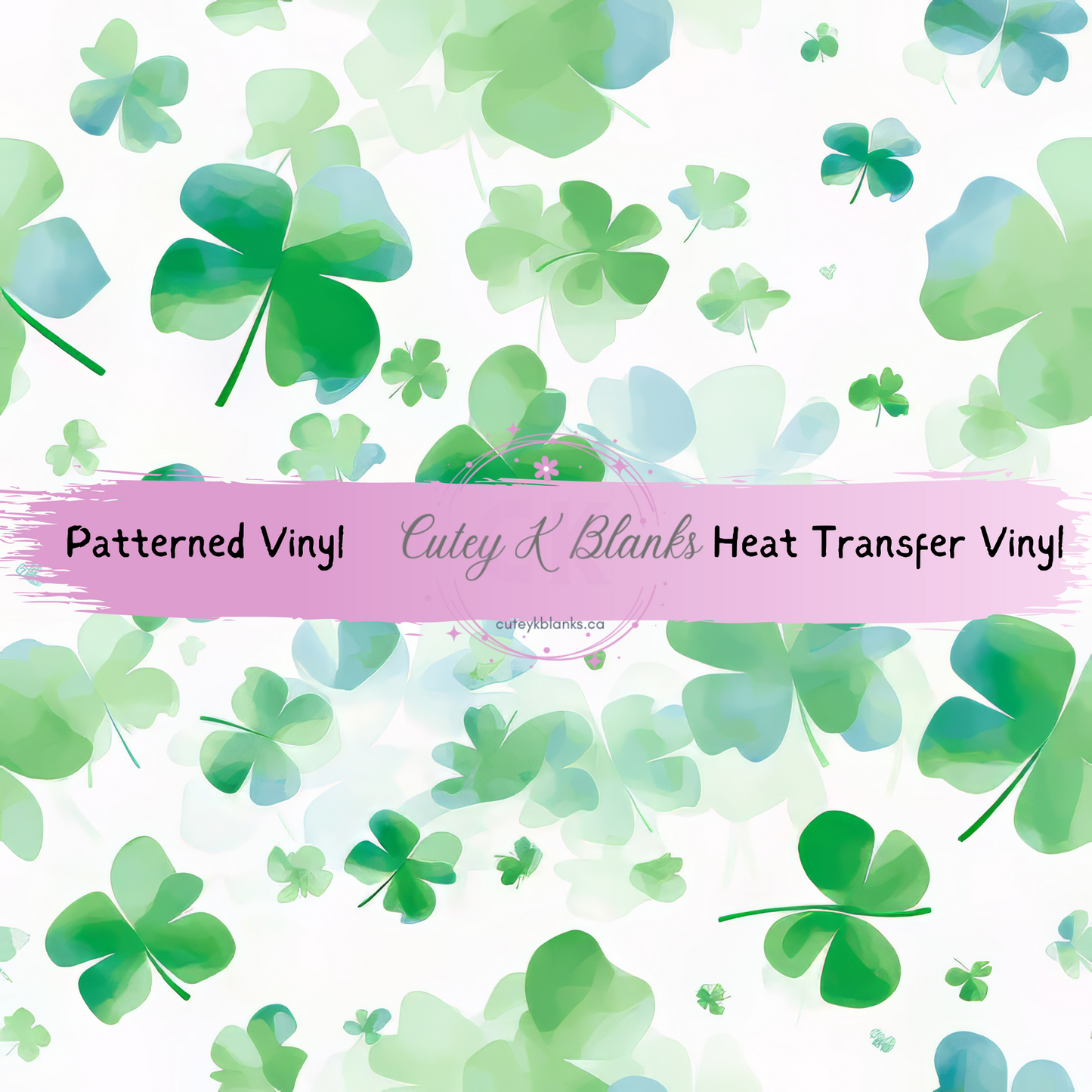 Patterned Printed Vinyl and Heat Transfer (HTV) Sheets - St Patrick's Clover Leaf -  PV100252