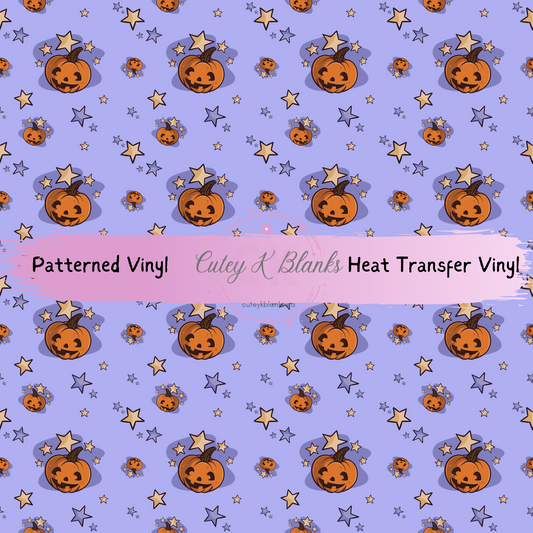 Patterned Printed Vinyl and Heat Transfer (HTV) Sheets - Halloween Pumpkin - PV100141