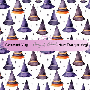 Patterned Printed Vinyl and Heat Transfer (HTV) Sheets - Halloween Witch Hat - PV100145