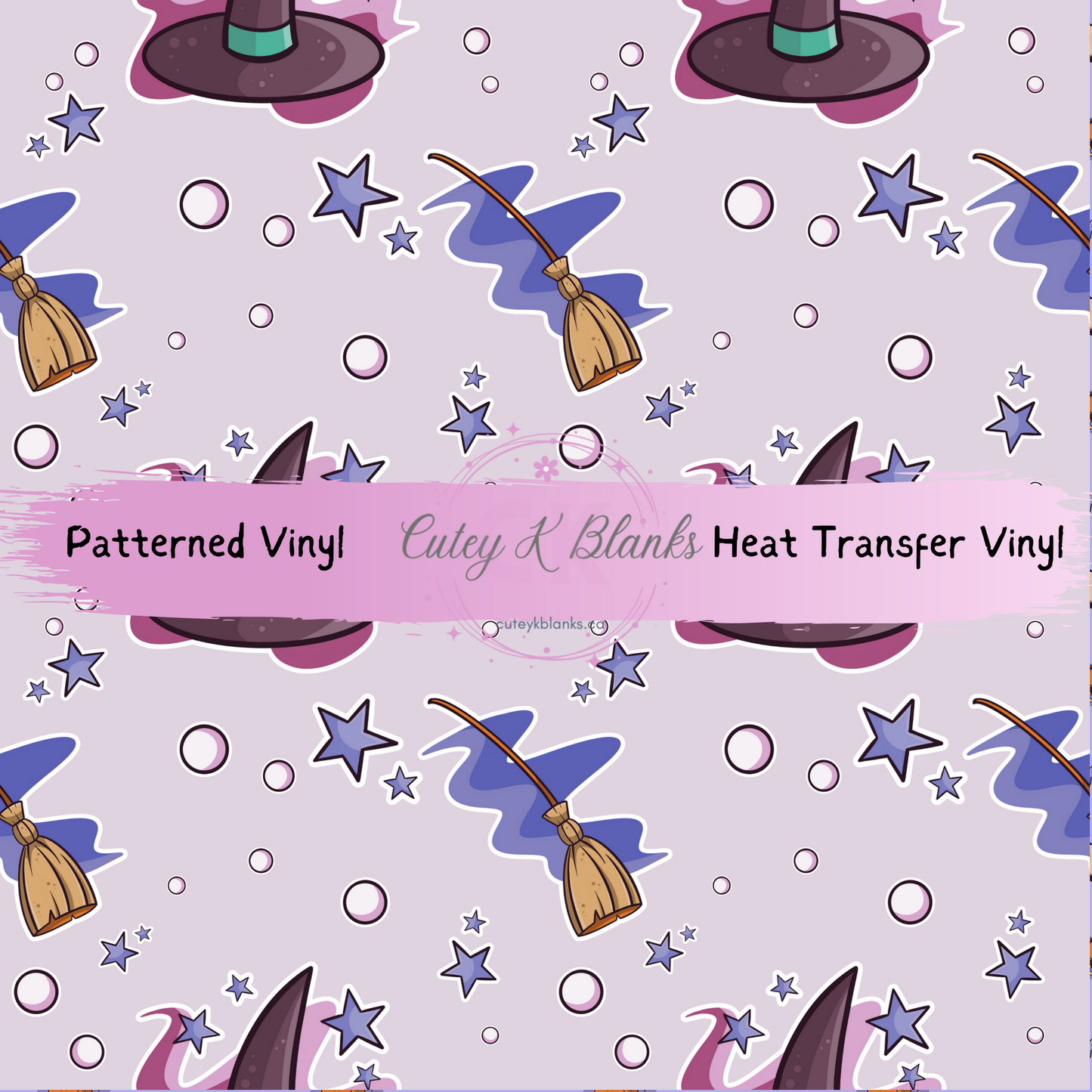 Patterned Printed Vinyl and Heat Transfer (HTV) Sheets - Halloween Witch Hat - PV100146