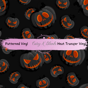 Patterned Printed Vinyl and Heat Transfer (HTV) Sheets - Halloween Pumpkins - PV100152