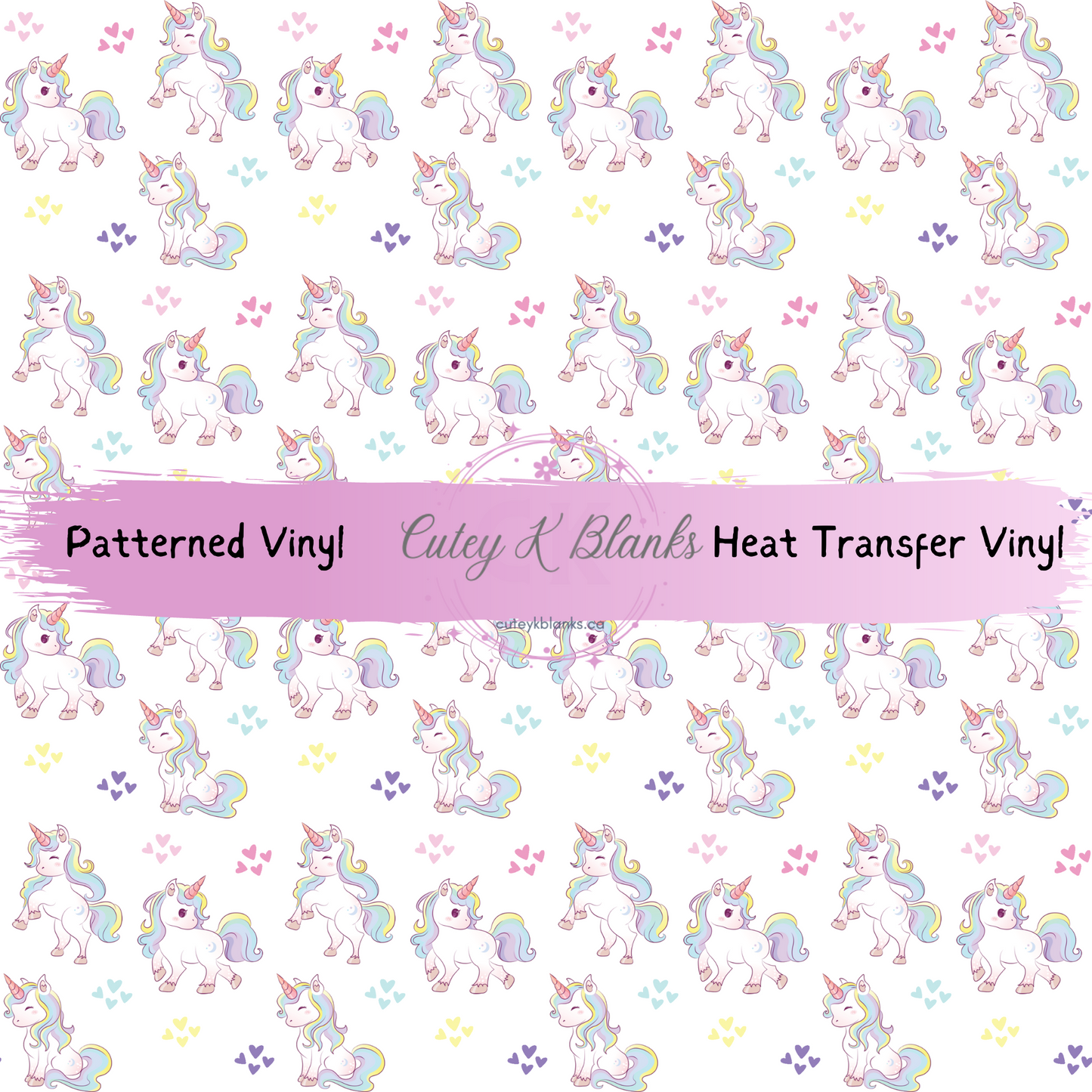 Patterned Printed Vinyl and Heat Transfer (HTV) Sheets - Unicorn -  PV100325