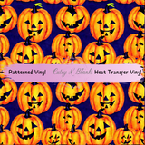 Patterned Printed Vinyl and Heat Transfer (HTV) Sheets - Halloween Pumpkins - PV100157
