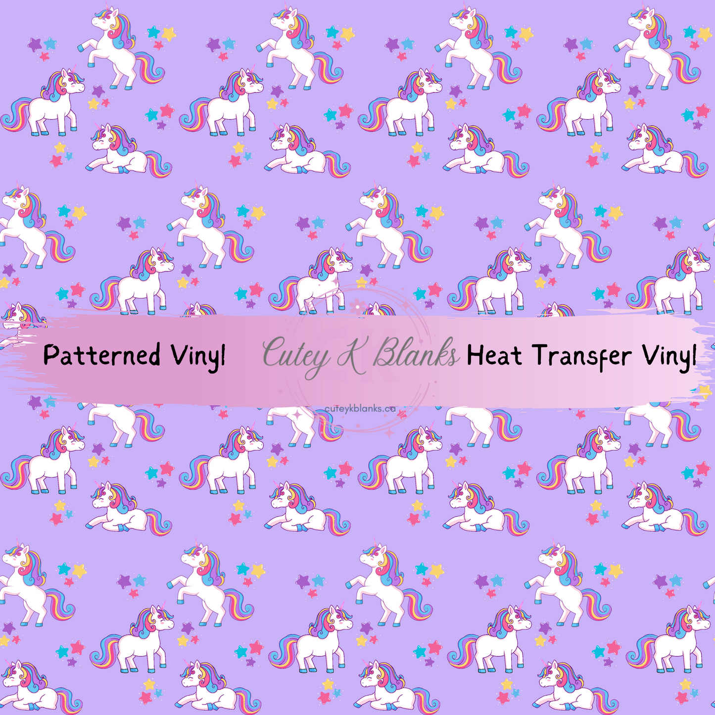 Patterned Printed Vinyl and Heat Transfer (HTV) Sheets - Unicorn -  PV100326