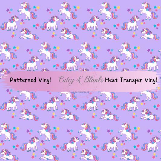 Patterned Printed Vinyl and Heat Transfer (HTV) Sheets - Unicorn -  PV100326