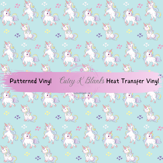 Patterned Printed Vinyl and Heat Transfer (HTV) Sheets - Unicorn -  PV100328