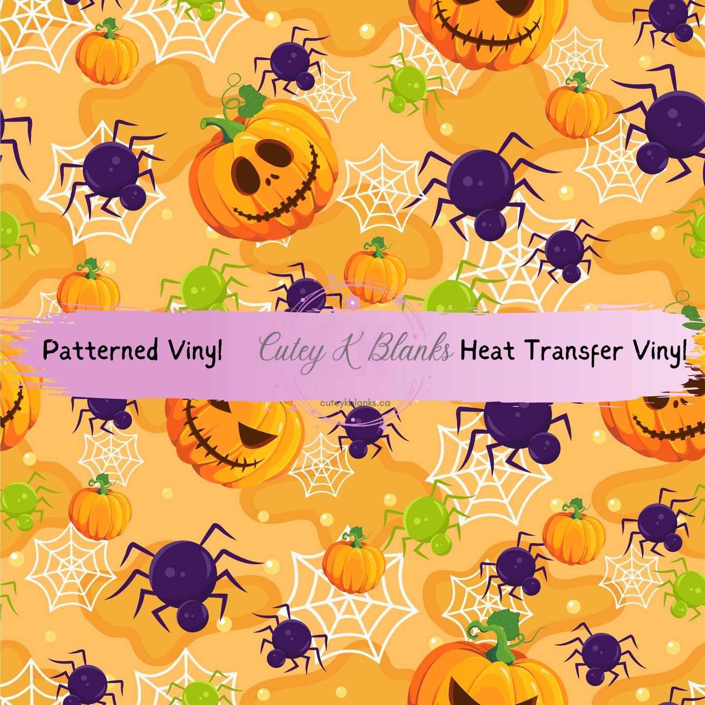 Patterned Printed Vinyl and Heat Transfer (HTV) Sheets - Pumpkins  - PV100167