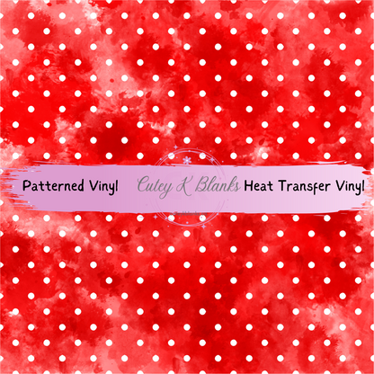 Patterned Printed Vinyl and Heat Transfer (HTV) Sheets - Christmas Polka Dot Red -  PV100174