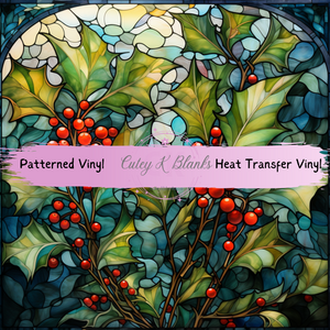 Patterned Printed Vinyl and Heat Transfer (HTV) Sheets - Christmas Stained Glass -  PV100175