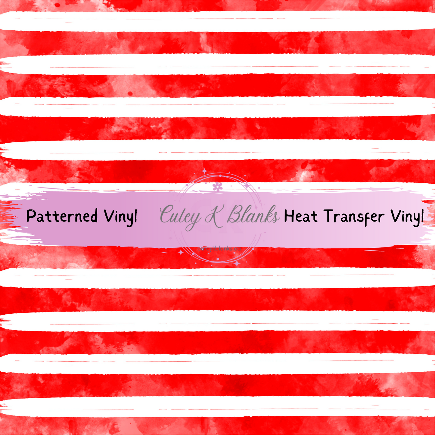 Patterned Printed Vinyl and Heat Transfer (HTV) Sheets - Christmas Stripes Red-  PV100179
