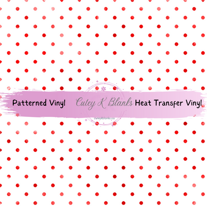 Patterned Printed Vinyl and Heat Transfer (HTV) Sheets - Christmas Polka Dots Red -  PV100181