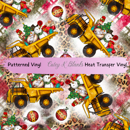 Patterned Printed Vinyl and Heat Transfer (HTV) Sheets - Christmas Truck -  PV100229
