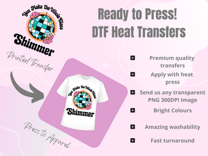 Custom DTF Print, Ready to Press Transfers - Upload your ready to print image or gang sheet