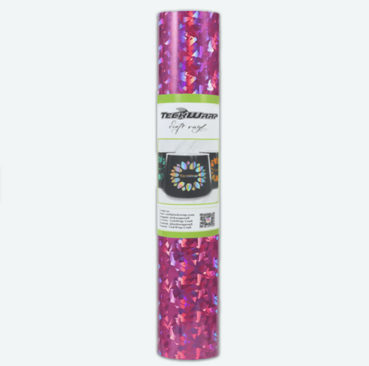 Holographic Glass Flower Adhesive: Fuchsia