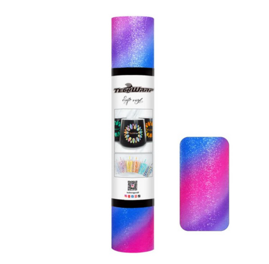 Diagonal Rainbow Stripes Adhesive Craft Vinyl: Purple Magenta