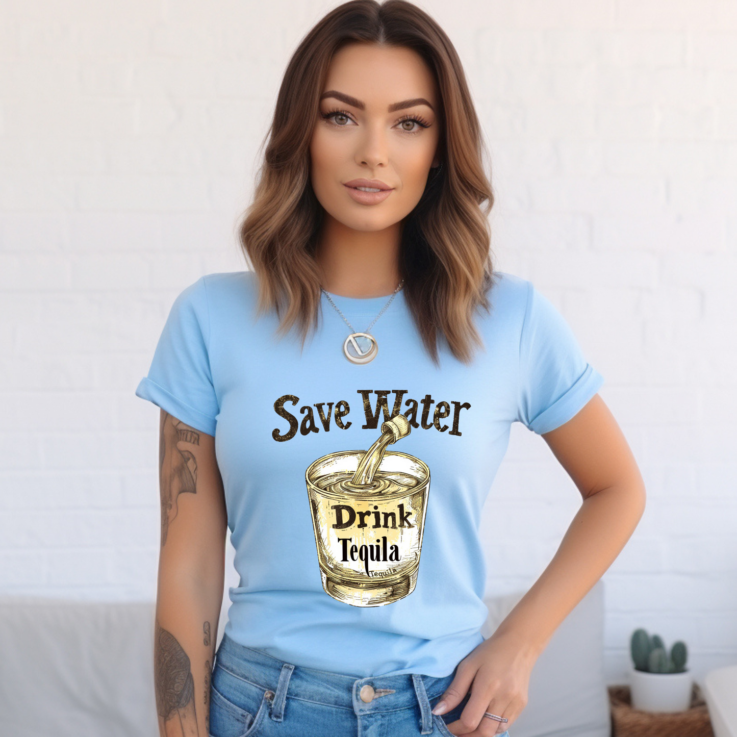 In Stock DTF Shirt Transfer - Save Water Drink Tequila