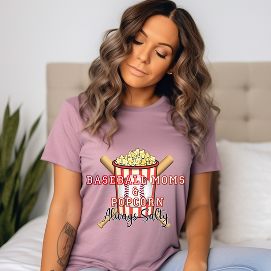 In Stock DTF Shirt Transfer - Baseball Moms and Popcorn