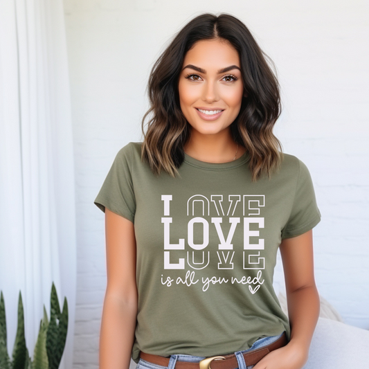 Clear Film Single Colour Soft Thin Matte Screen Print Transfer: Love Is All You Need