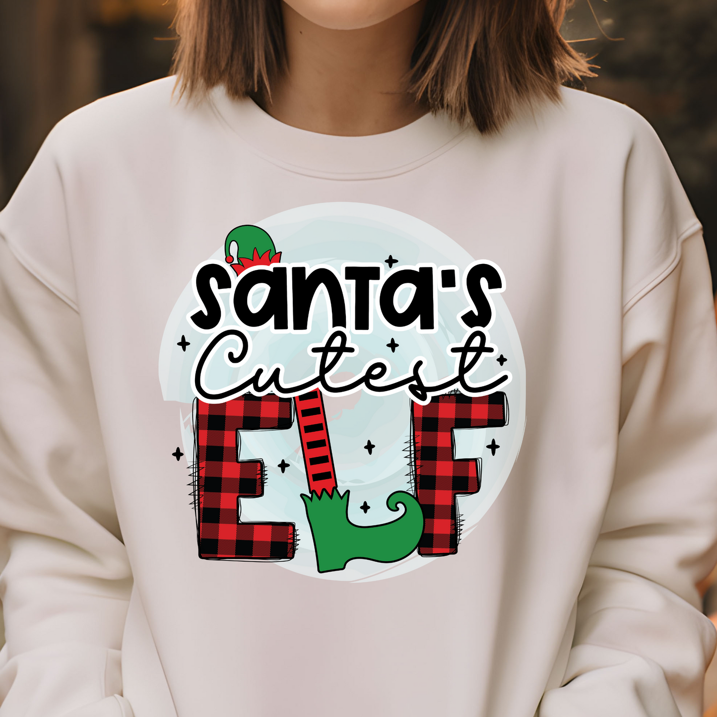 DTF Shirt Transfer - Ready to Press - Santa's Cutest Elf -  DTF100201