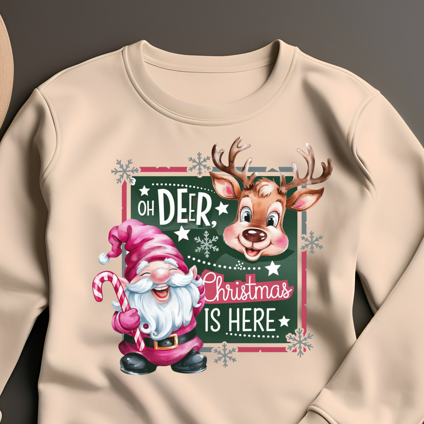 DTF Shirt Transfer - Ready to Press - Oh Deer Santa Here -  DTF100213