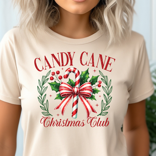 DTF Shirt Transfer - Ready to Press - Candy Cane Christmas Club -  DTF100202