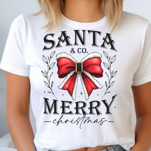 DTF Shirt Transfer - Ready to Press - Santa Merry Christmas -  DTF100195