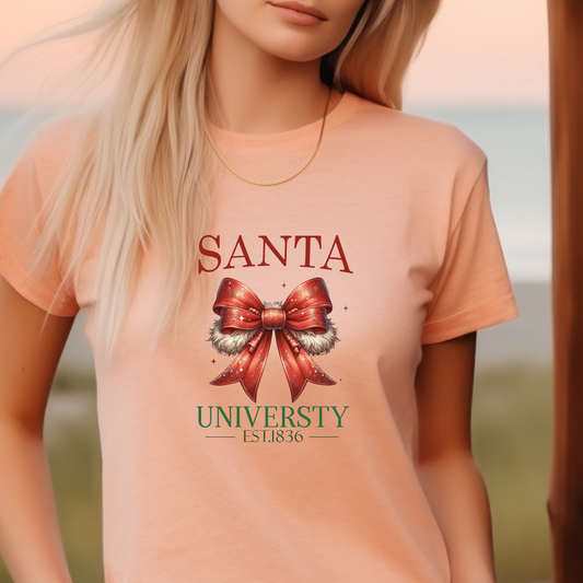 DTF Shirt Transfer - Ready to Press - Santa University -  DTF100210